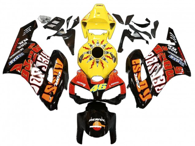 Carene Moto Honda CBR1000RR 2004-2005 - Giallo Arancia Nero Lucido Repsol Rossi 46