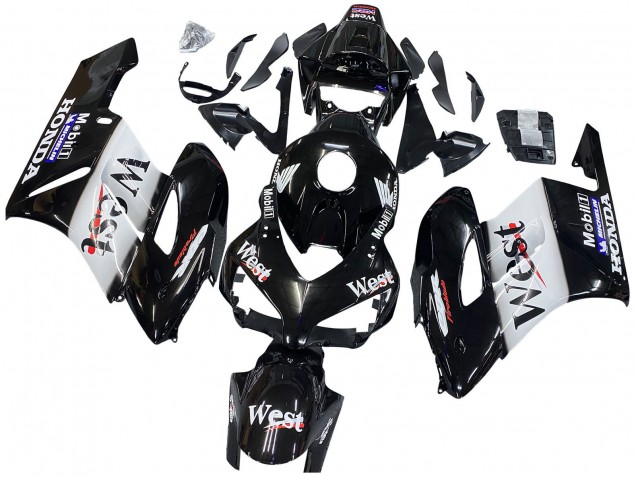 Carene Moto Honda CBR1000RR 2004-2005 - Nero Lucido Bianco West