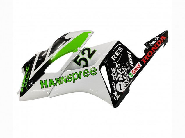 Carene Moto Honda CBR1000RR 2004-2005 - Bianco Verde Nero Lucido Hannspree 52