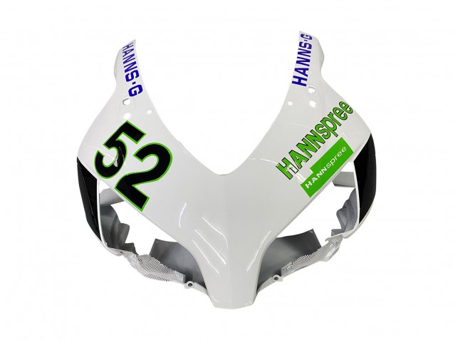 Carene Moto Honda CBR1000RR 2004-2005 - Bianco Verde Nero Lucido Hannspree 52