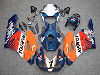 Carene Moto Honda CBR1000RR 2004-2005 - Arancia Bianco Rosso Blu Repsol