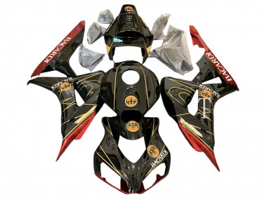 Carene Moto Honda CBR1000RR 2006-2007 - Nero Lucido Rosso Oro BACARDI
