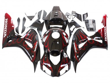 Carena Moto Honda CBR1000RR 2006-2007 - Nero Lucido Rosso Fiamma