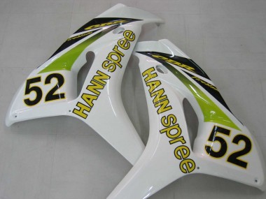 Carene Moto Honda CBR1000RR 2006-2007 - Bianco Verde Nero Lucido Hannspree 52