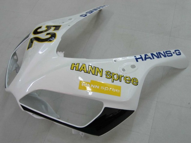Carene Moto Honda CBR1000RR 2006-2007 - Bianco Verde Nero Lucido Hannspree 52