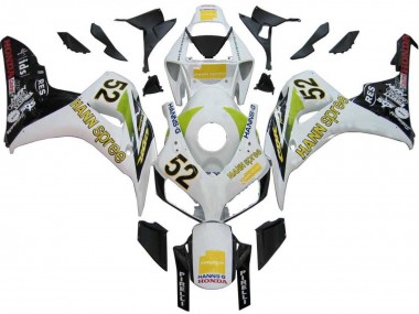 Carene Moto Honda CBR1000RR 2006-2007 - Bianco Verde Nero Lucido Hannspree 52