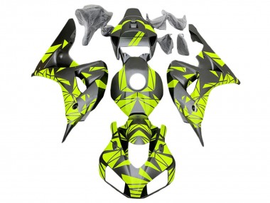 Carene Moto Honda CBR1000RR 2006-2007 - Fluorescent Verde Nero Opaco