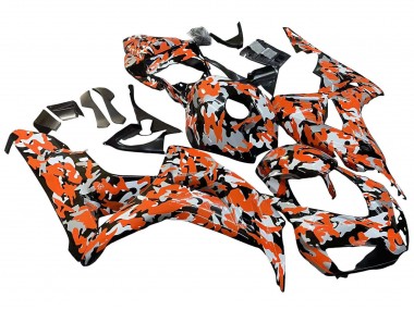Carene Moto Honda CBR1000RR 2006-2007 - Nero Arancia Argento Camouflage