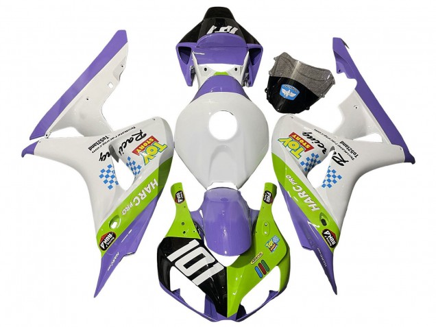 Carene Moto Honda CBR1000RR 2006-2007 - Bianco Viola Verde Nero Lucido