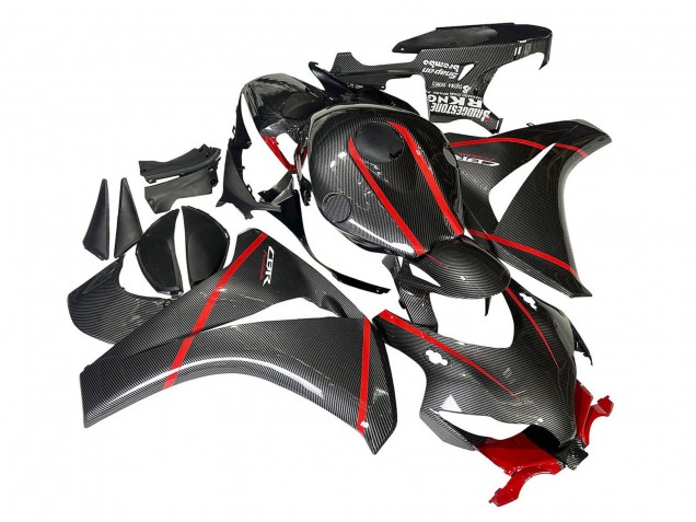 Carene Moto Honda CBR1000RR 2008-2011 - Nero Fibra di Carbonio Rosso
