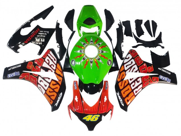 Carene Moto Honda CBR1000RR 2008-2011 - Verde Arancia Nero Lucido Rossi Michelin 46