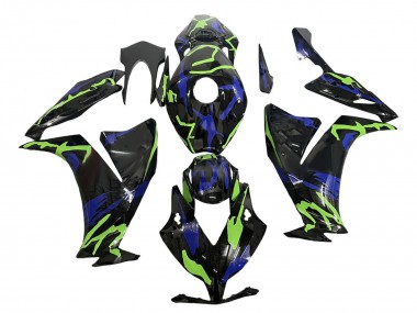 Carene Moto Honda CBR1000RR 2012-2016 - Verde Blu Nero Lucido