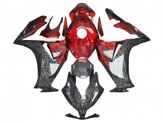 Carene Moto Honda CBR1000RR 2012-2016 - Rosso Nero Forgiato Fibra di Carbonio
