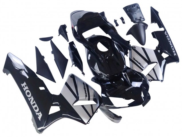 Carene Moto Honda CBR600RR 2003-2004 - Argento Nero Lucido