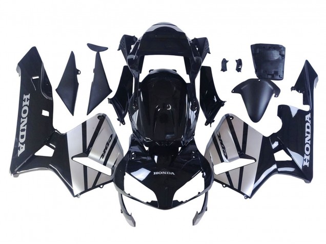 Carene Moto Honda CBR600RR 2003-2004 - Argento Nero Lucido