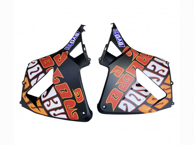 Carene Moto Honda CBR600RR 2003-2004 - Nero Opaco Arancia Repsol Rossi 46