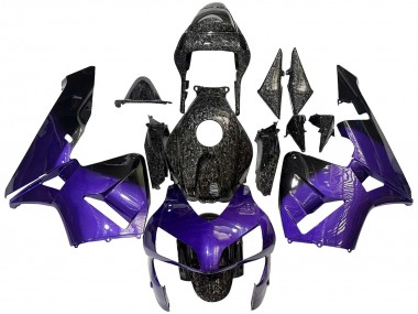 Carene Moto Honda CBR600RR 2003-2004 - Viola Nero Forgiato Fibra di Carbonio
