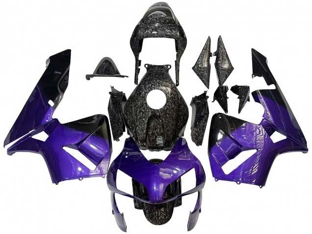 Carene Moto Honda CBR600RR 2003-2004 - Viola Nero Forgiato Fibra di Carbonio
