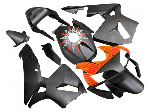 Carene Moto Honda CBR600RR 2003-2004 - Nero Opaco Arancia