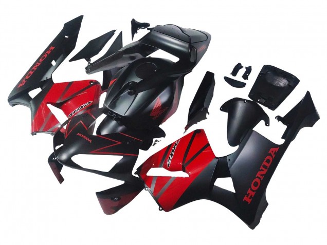 Carene Moto Honda CBR600RR 2003-2004 - Rosso Nero Lucido Nero Opaco