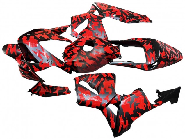 Carene Moto Honda CBR600RR 2003-2004 - Nero Rosso Grigio Camouflage