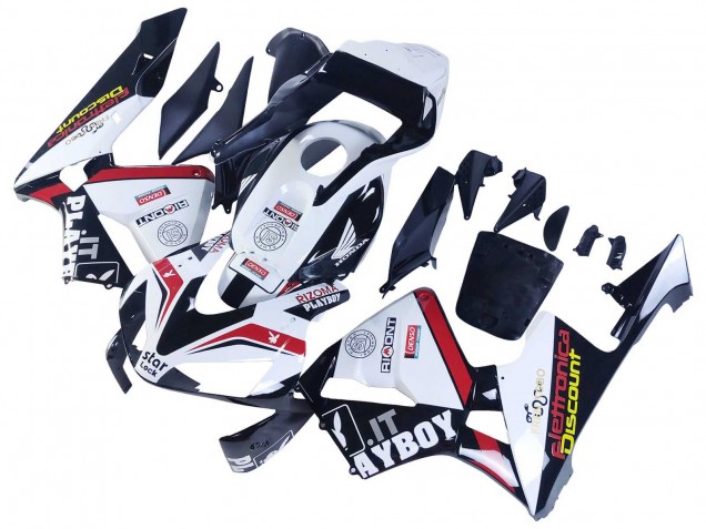 Carene Moto Honda CBR600RR 2003-2004 - Bianco Rosso Nero Lucido DENSO Rimont