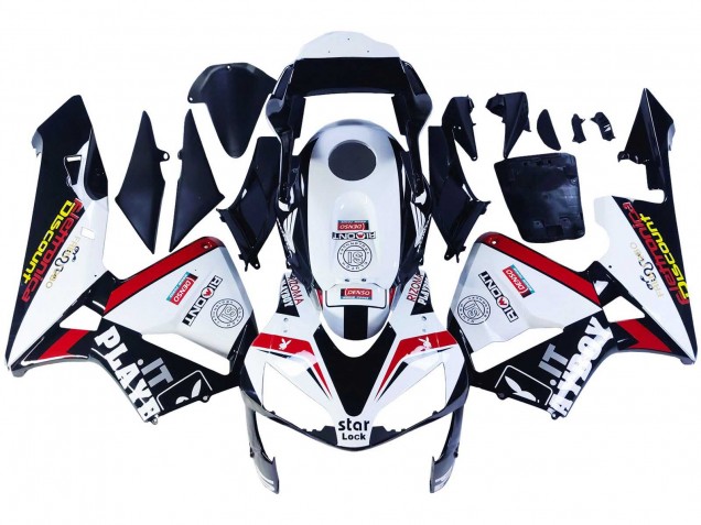 Carene Moto Honda CBR600RR 2003-2004 - Bianco Rosso Nero Lucido DENSO Rimont