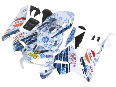 Carene Moto Honda CBR600RR 2003-2004 - Bianco Blu Rosso Nastro Azzurro 46