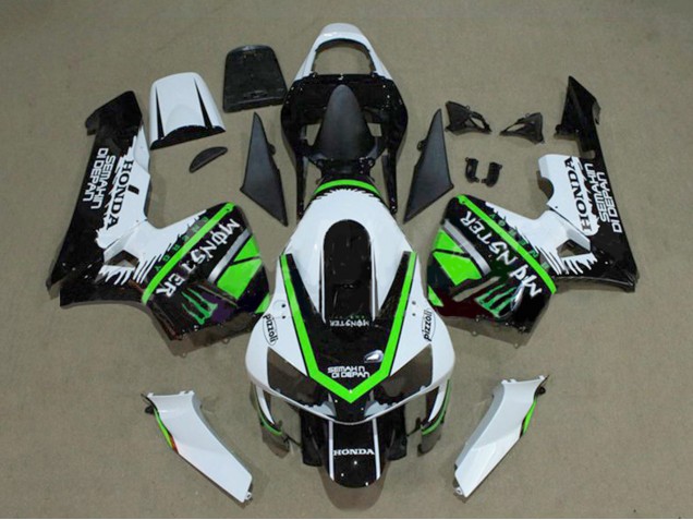Carene Moto Honda CBR600RR 2003-2004 - Bianco Verde Nero Lucido Mostro