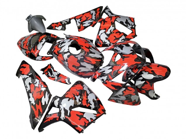 Carene Moto Honda CBR600RR 2005-2006 - Nero Rosso Grigio Camouflage