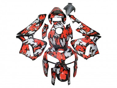 Carene Moto Honda CBR600RR 2005-2006 - Nero Rosso Grigio Camouflage