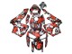 Carene Moto Honda CBR600RR 2005-2006 - Nero Rosso Grigio Camouflage