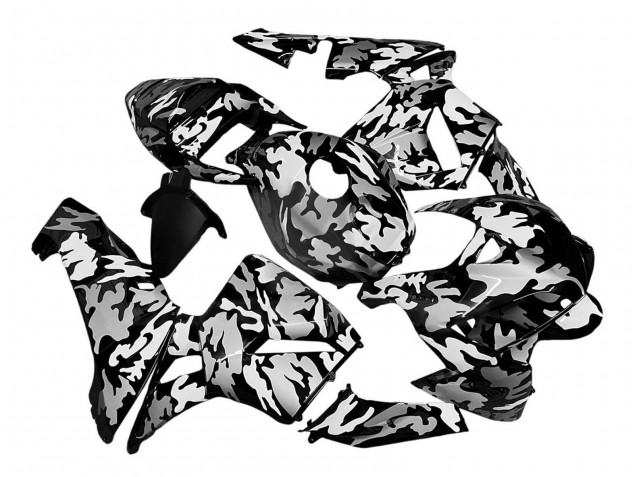 Carene Moto Honda CBR600RR 2005-2006 - Nero Bianco Grigio Camouflage