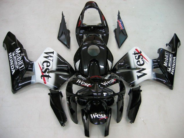 Carene Moto Honda CBR600RR 2005-2006 - Nero Lucido Bianco West