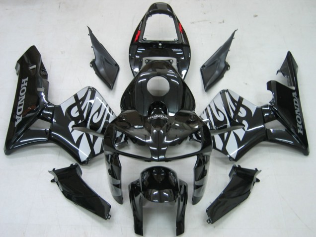 Carene Moto Honda CBR600RR 2005-2006 - Nero Lucido Grigio Fiamma