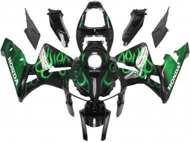 Carene Moto Honda CBR600RR 2005-2006 - Nero Lucido Verde Fiamma