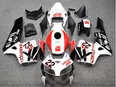 Carene Moto Honda CBR600RR 2005-2006 - Bianco Rosso Nero Lucido HannSpree 22