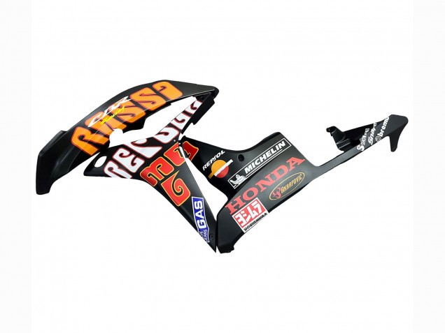 Carene Moto Honda CBR600RR 2007-2008 - Nero Opaco Arancia Rosso Rossi Repsol 46