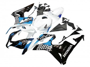 Carene Moto Honda CBR600RR 2007-2008 - Bianco Azzurro Chiaro Nero Lucido