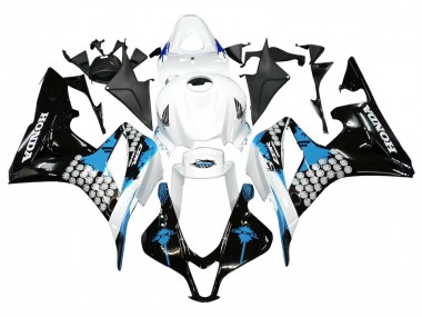 Carene Moto Honda CBR600RR 2007-2008 - Bianco Azzurro Chiaro Nero Lucido