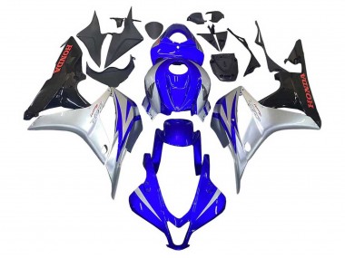 Carene Moto Honda CBR600RR 2007-2008 - Argento Blu Nero Lucido Corsa