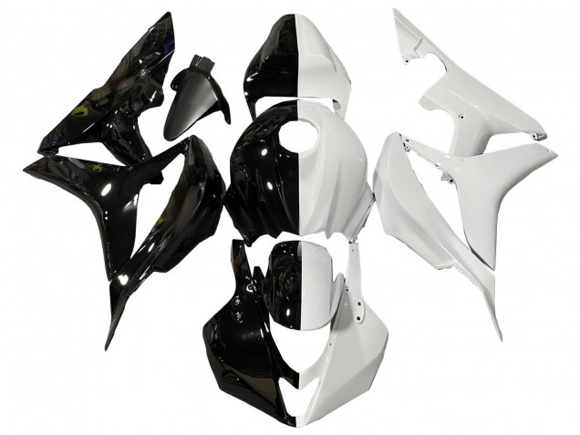 Carene Moto Honda CBR600RR 2007-2008 - Bianco Nero Lucido Diviso