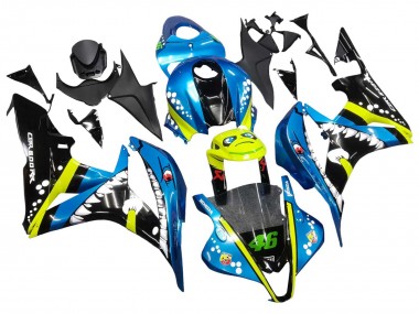 Carene Moto Honda CBR600RR 2007-2008 - Verde Giallo Nero Lucido Squalo 46
