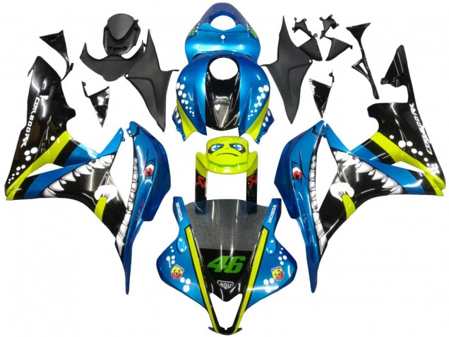 Carene Moto Honda CBR600RR 2007-2008 - Verde Giallo Nero Lucido Squalo 46