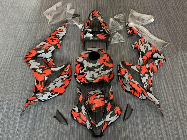Carene Moto Honda CBR600RR 2007-2008 - Rosso Grigio Camouflage