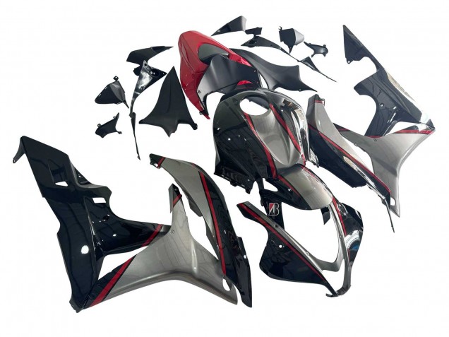 Carene Moto Honda CBR600RR 2007-2008 - Argento Rosso Nero Lucido