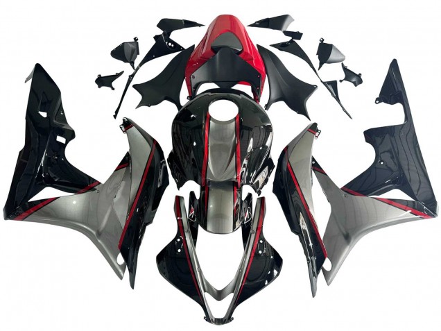 Carene Moto Honda CBR600RR 2007-2008 - Argento Rosso Nero Lucido