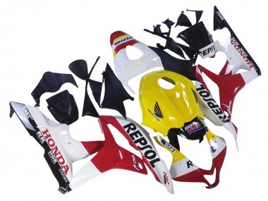 Carene Moto Honda CBR600RR 2007-2008 - Bianco Giallo Rosso Repsol HRC