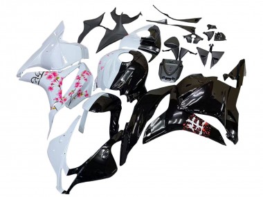 Carene Moto Honda CBR600RR 2009-2012 - Bianco Fiore di Ciliegio Nero Lucido