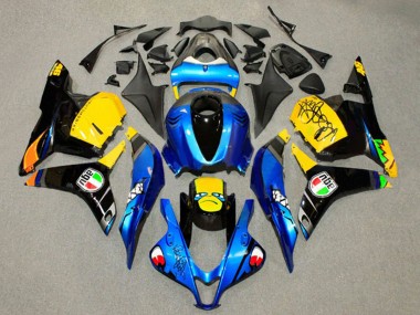 Carene Moto Honda CBR600RR 2009-2012 - Blu Giallo Nero Lucido Squalo 46